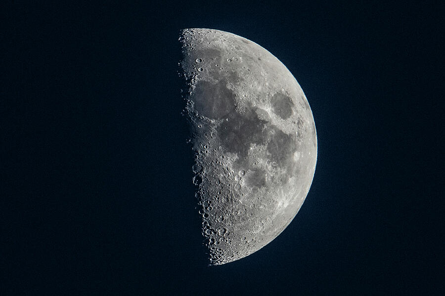 The First Quarter Moon Photograph by Erik Simonsen