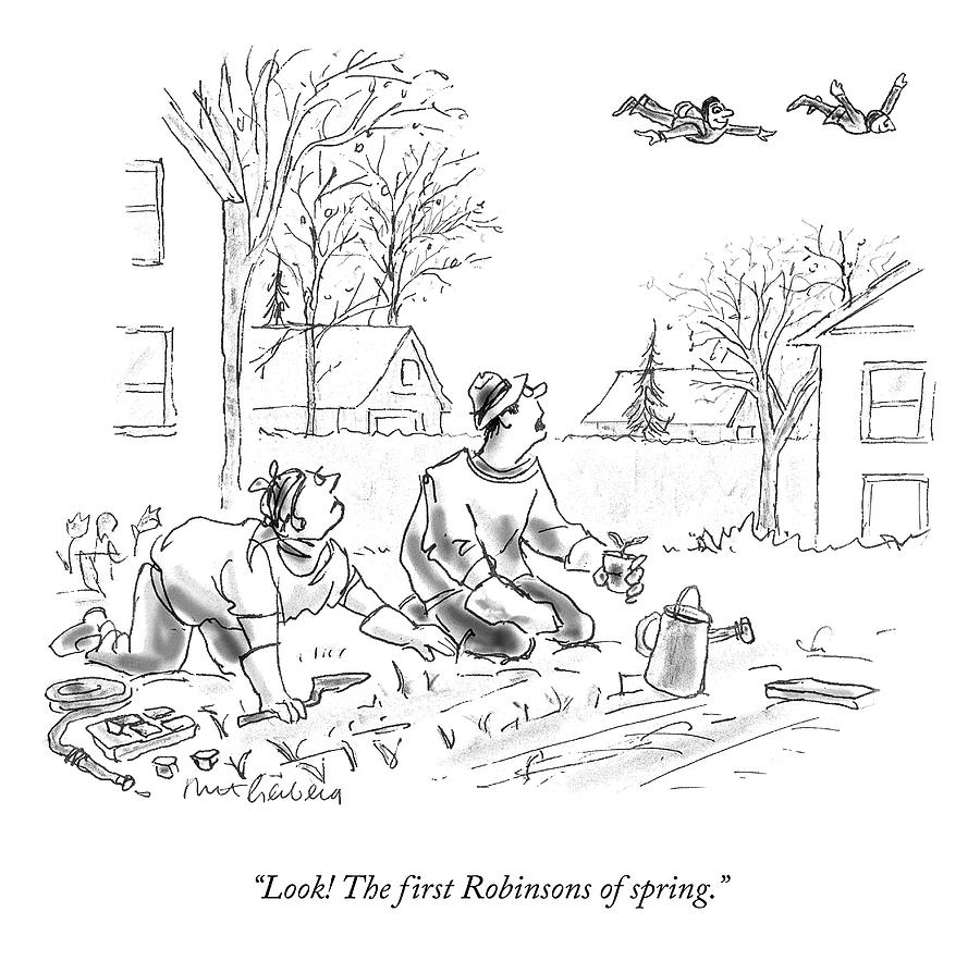 The First Robinsons of Spring Drawing by Mort Gerberg