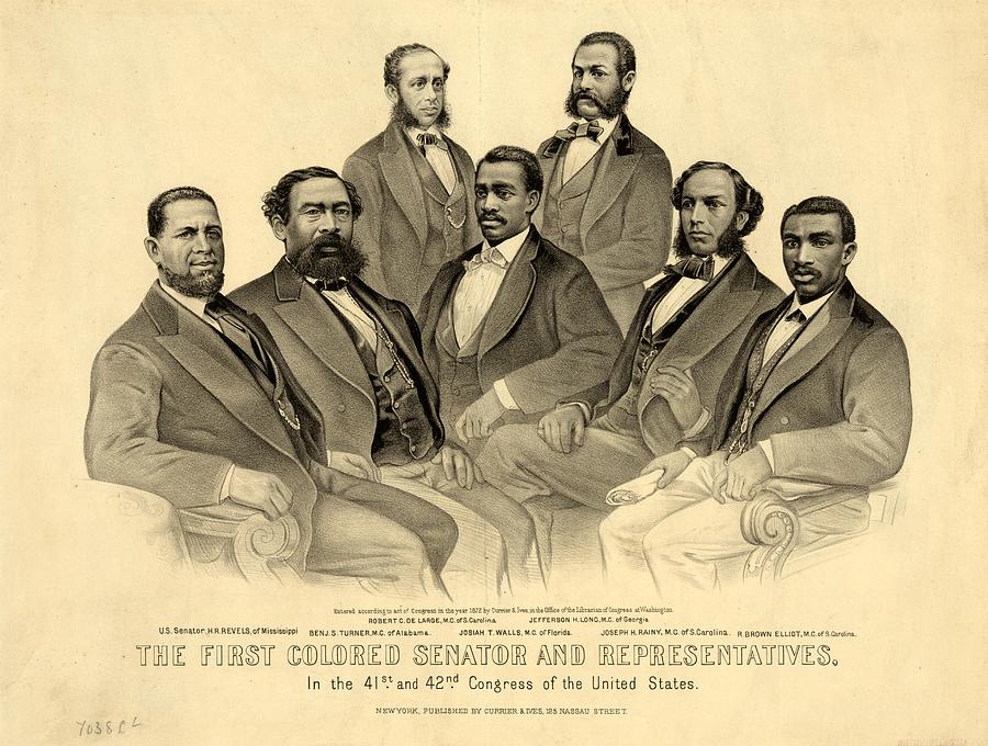 The First US Black Senator And US Representatives Painting by Uknown ...