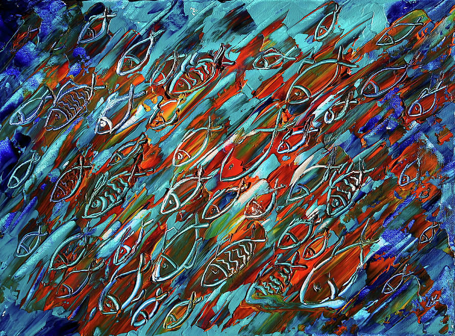 The fish went to spawn Painting by Denys Kuvaiev