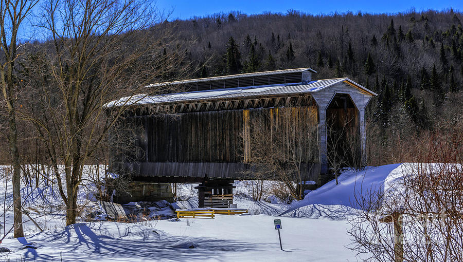 The Fisher Covered Railroad Bridge in Wolcott, Vermont Photograph by New England Photography