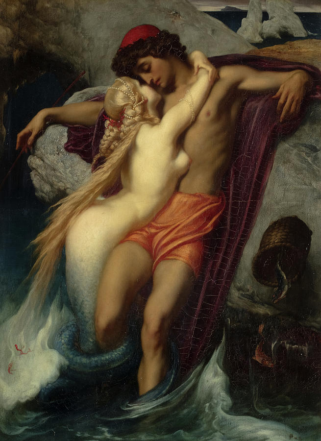 Frederic Leighton Painting - The Fisherman and the Syren, 1858 by Frederic Leighton Frederic Leighton Painting - The Fisherman and the Syren, 1858 by Frederic Leighton