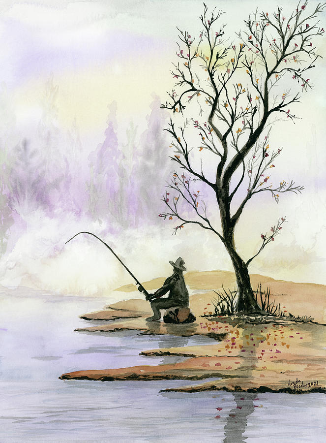 The Fisherman  Painting by Linda Brody