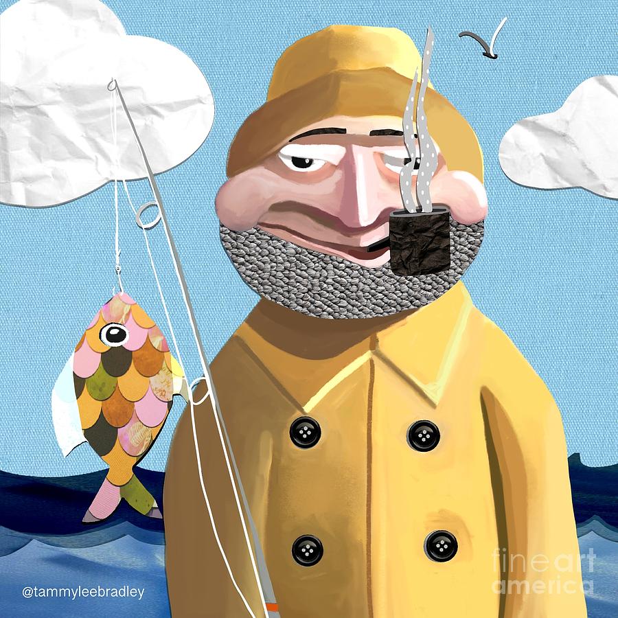 The Fisherman  Mixed Media by Tammy Lee Bradley