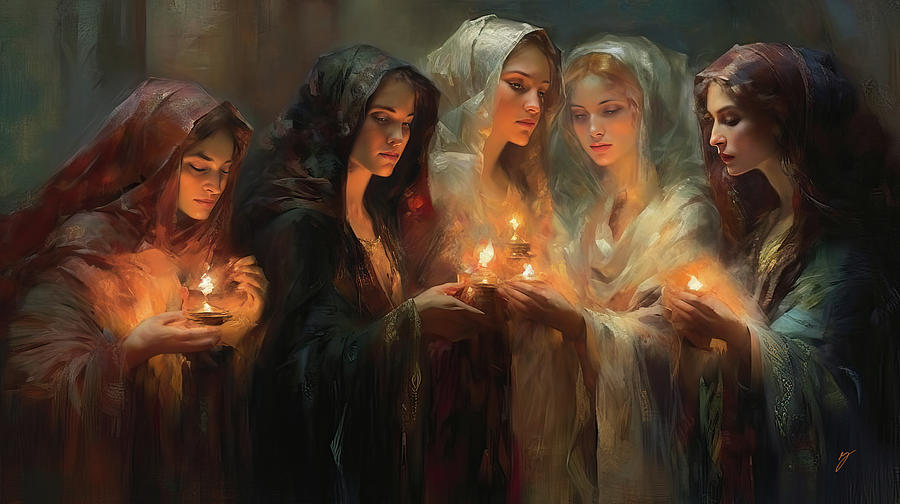 The Five Wise Virgins Painting by Greg Collins