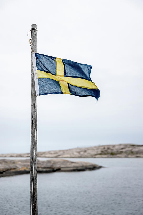 Flag Photograph - The Flag By The Sea by Nicklas Gustafsson