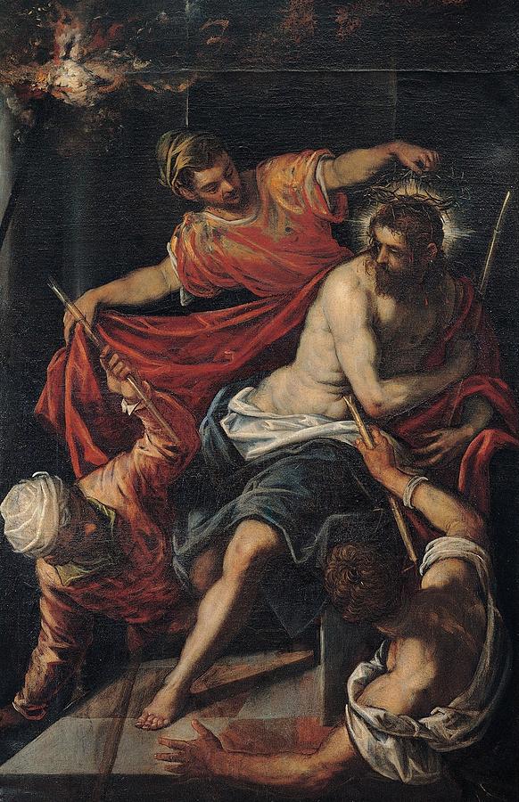 The Flagellation between and Drawing by Jacopo Tintoretto Italian ...