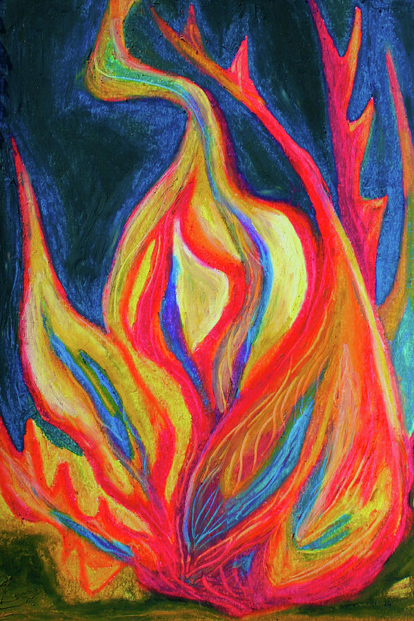 The Flame Shall Not Hurt Thee Painting by Polly Castor