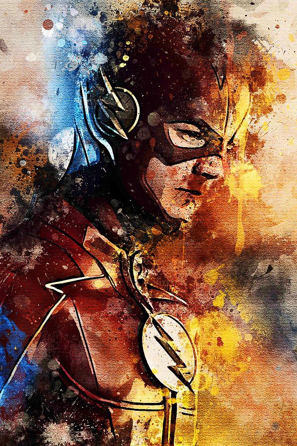 The Flash Tv Shows Super Heroes Painting by Rosie Boehm - Fine Art America