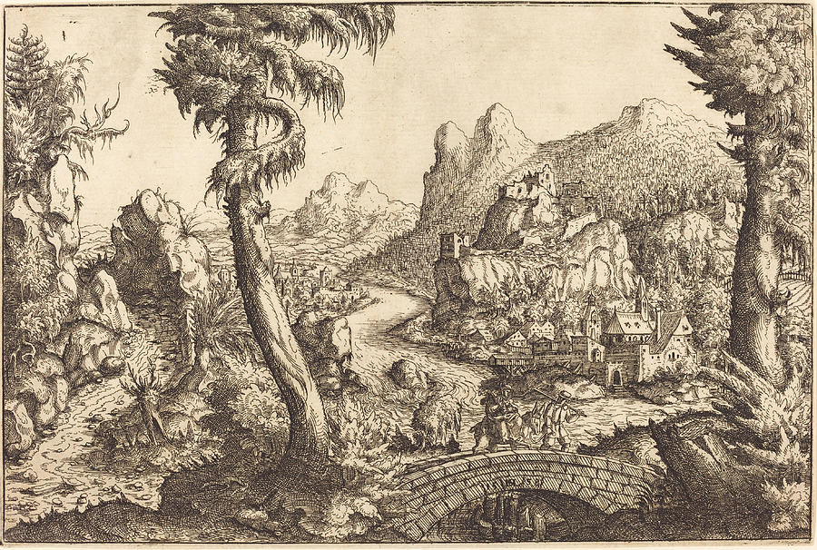 The Flight into Egypt Drawing by Hanns Lautensack
