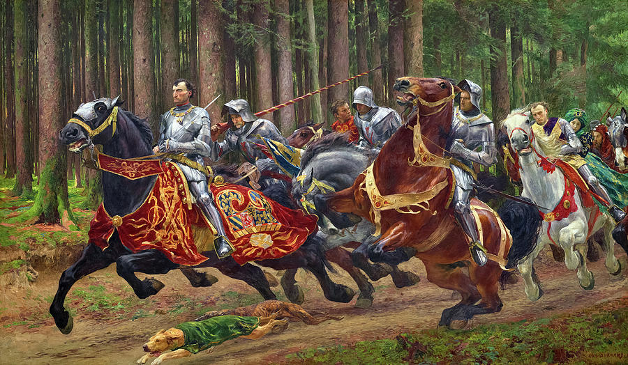 Knight Painting - The Flight of Charles the Bold after the Battle of Morat by Eugene Burnand