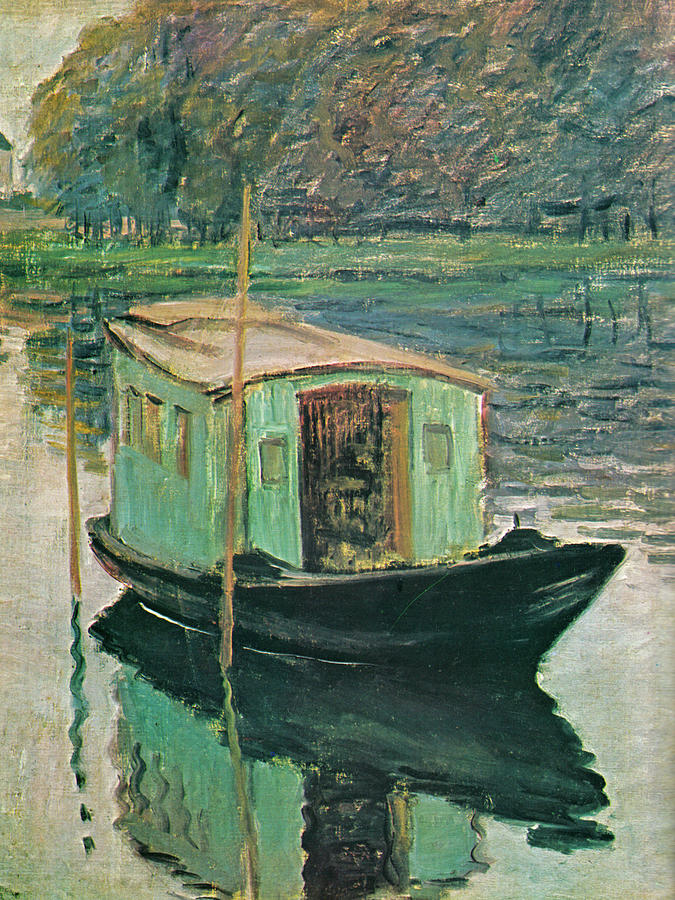 The Floating Studio 1874 Painting by Claude Monet - Fine Art America