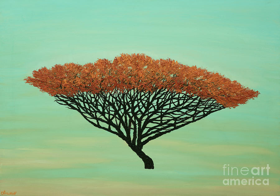 The floating tree Painting by Ofra Wolf