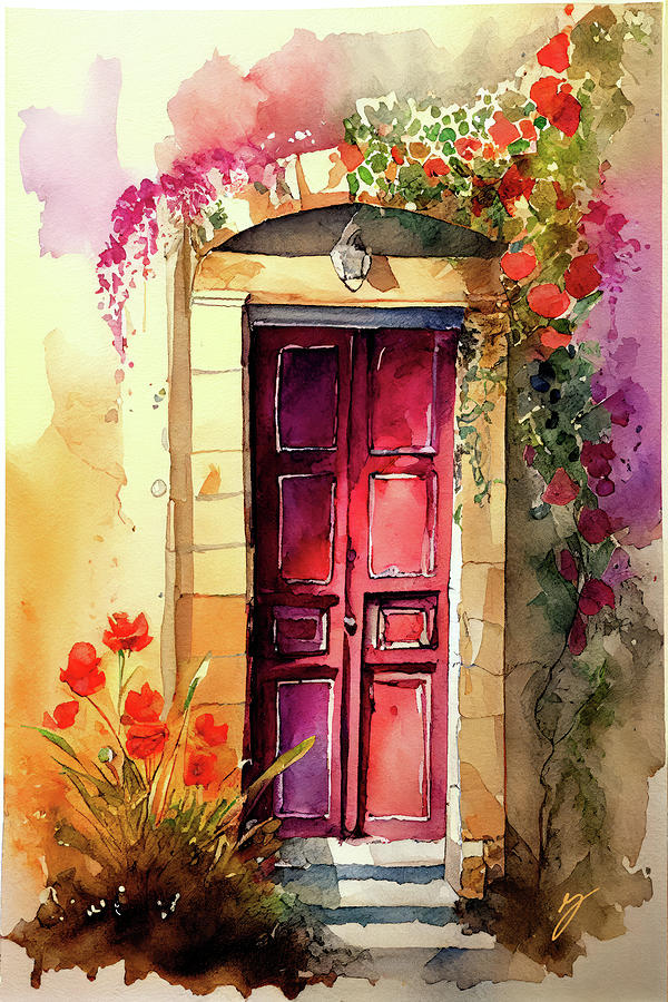 The Floral Doorway Painting by Greg Collins