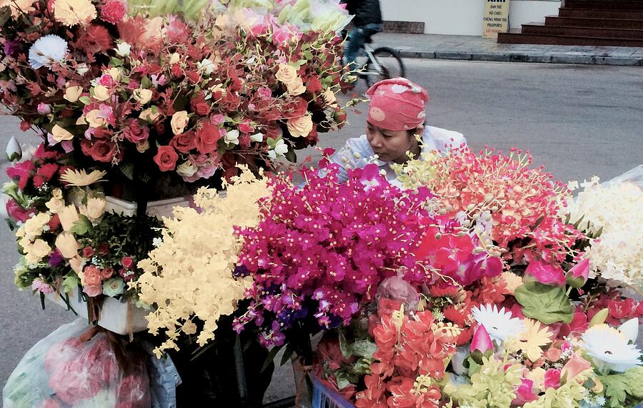 The Flower Cart Photograph by Brandon Strellis The Flower Cart Photograph by Brandon Strellis