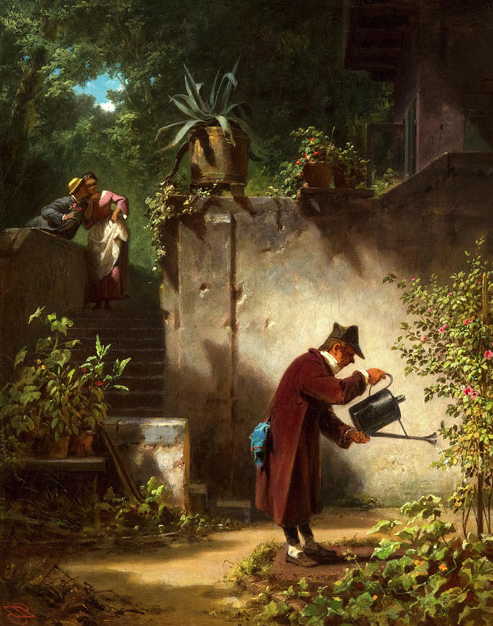 Carl Spitzweg Painting - The Flower Friend, 1860 by Carl Spitzweg