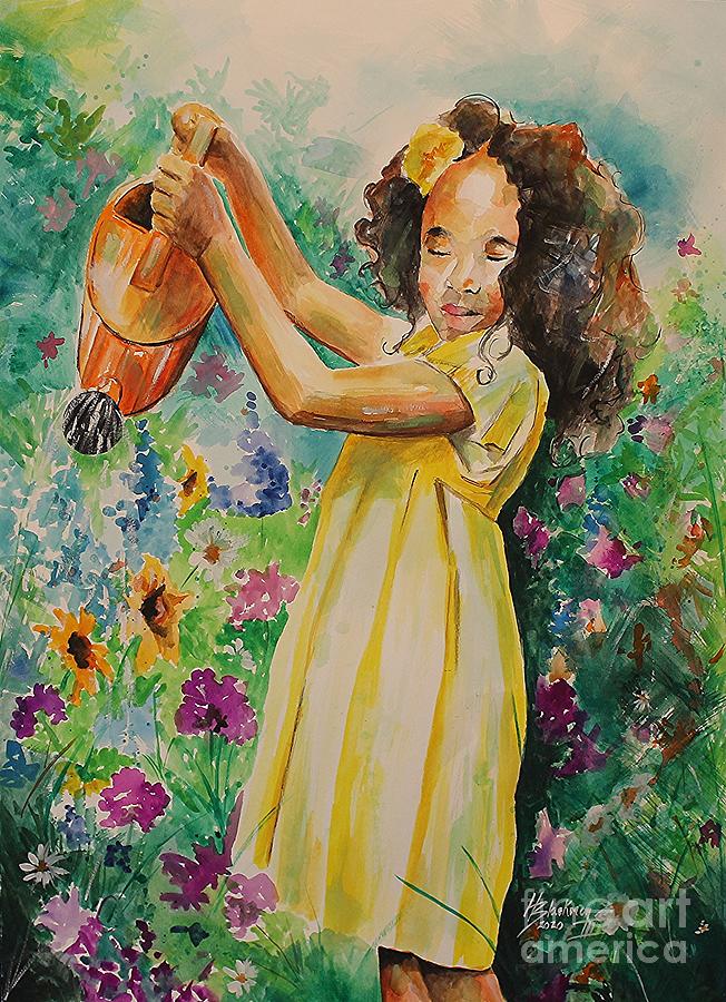 The Flower Girl Painting by Henry Blackmon