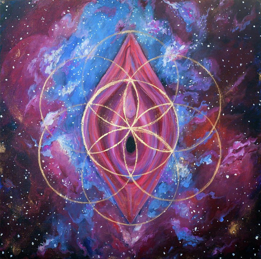Yoni Painting - The Flower of Life Remastered by Wild Yoni Energy