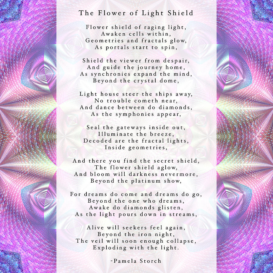 The Flower of Light Shield Poem Digital Art by Pamela Storch