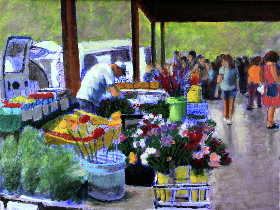 The Flower Stall Painting by David Zimmerman