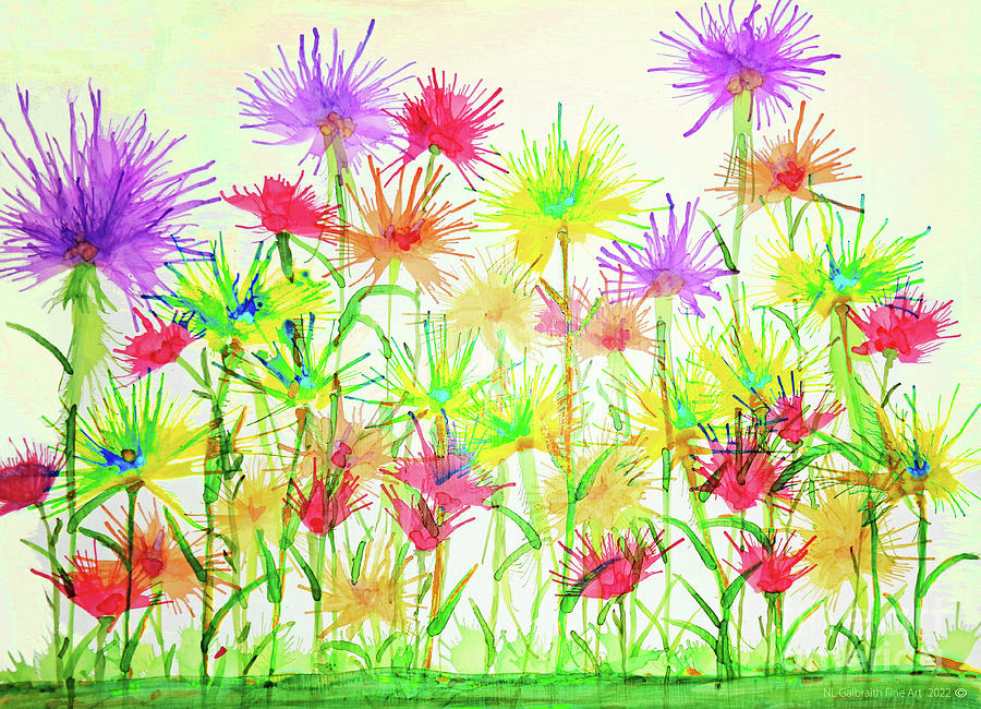 Flower Digital Art - The Flowerbed by NL Galbraith