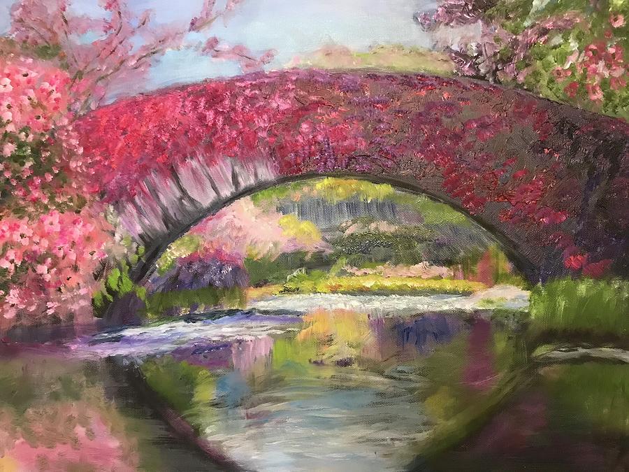 The Flowered Bridge Painting by Marlene Glickman | Fine Art America