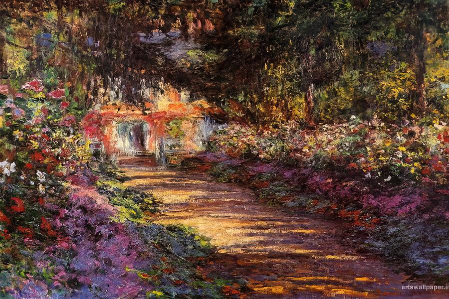 The Flowered Garden Painting by Claude Monet - Pixels