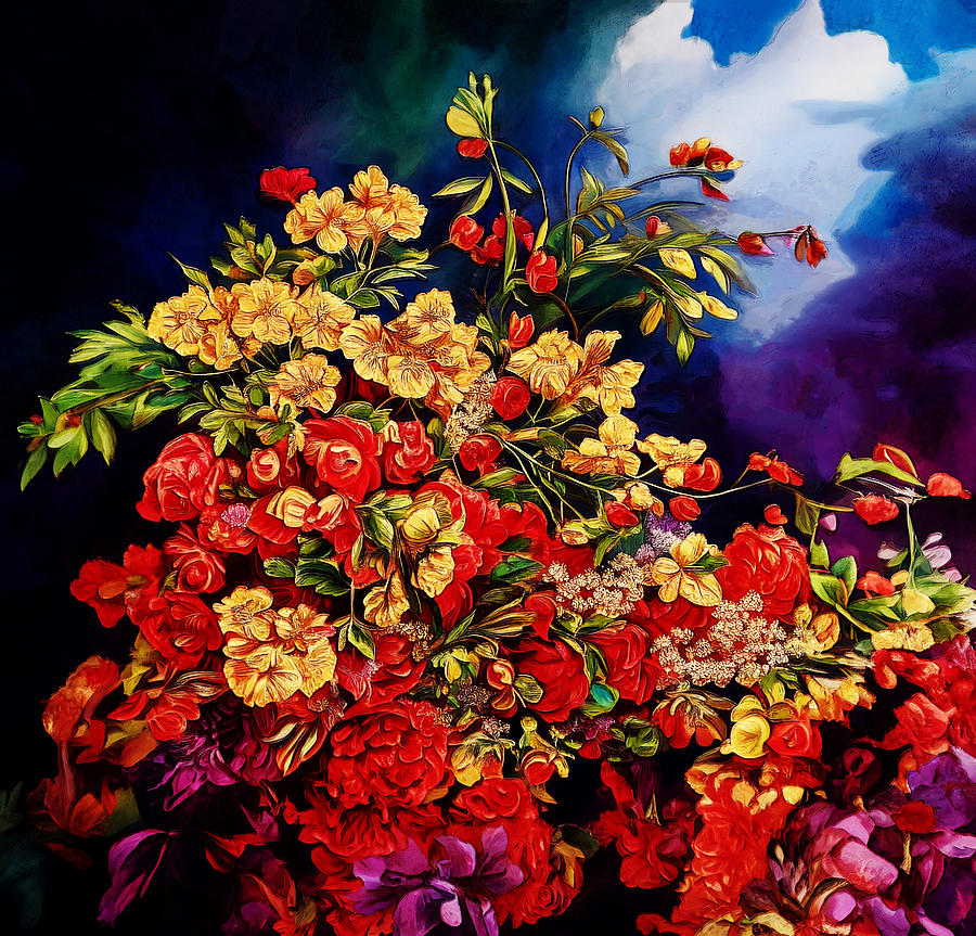 The Flowers Dark Digital Art by Steve Taylor