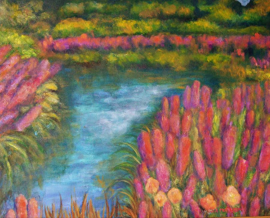 The Flowers Down By The Water Painting
