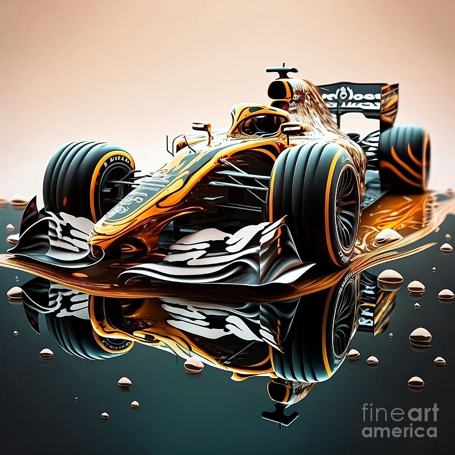 The Fluidity of Speed - Formula 1 Liquid Race Car Art Digital Art by ...