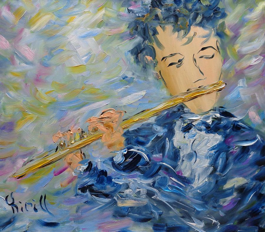 The flutist plays the flute Painting by Kirill Sukhanov - Pixels