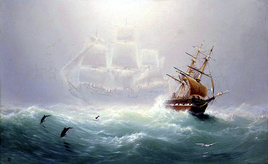 Flying Dutchman Painting - The Flying Dutchman Ghost Ship by Jon Baran