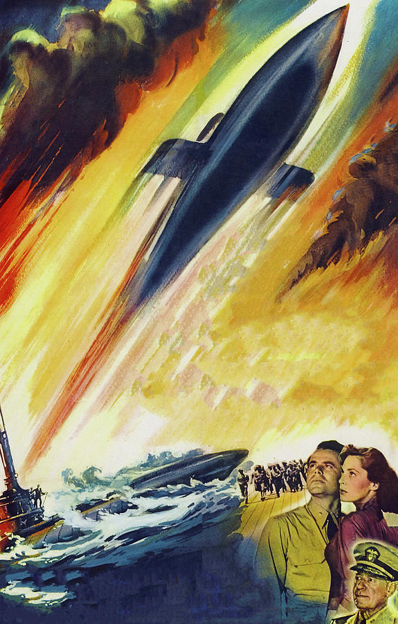 Vintage Painting - The Flying Missile, 1950, movie poster painting by Movie World Posters