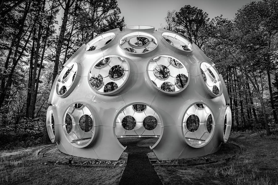 The Flys Eye Dome Of Arkansas In Black And White Photograph by Gregory Ballos
