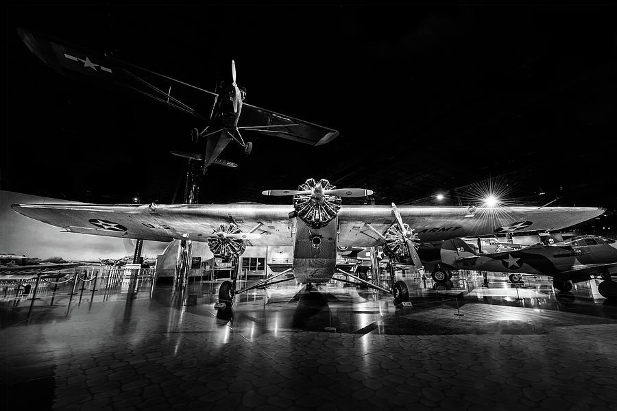 Black And White Photograph - The Ford Tri-Motor by Leo Cumings