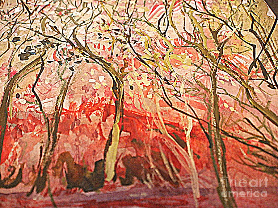 Red Mountain Painting - The Forest Fire by Nancy Kane Chapman