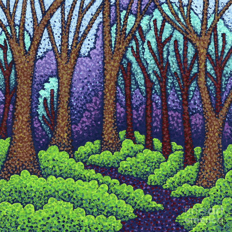 The Forest Path. Fablescape Painting by Amy E Fraser