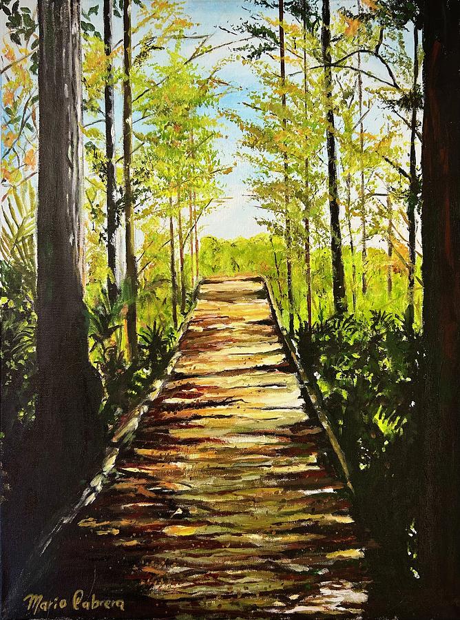 The Forest Path Painting by Mario Cabrera