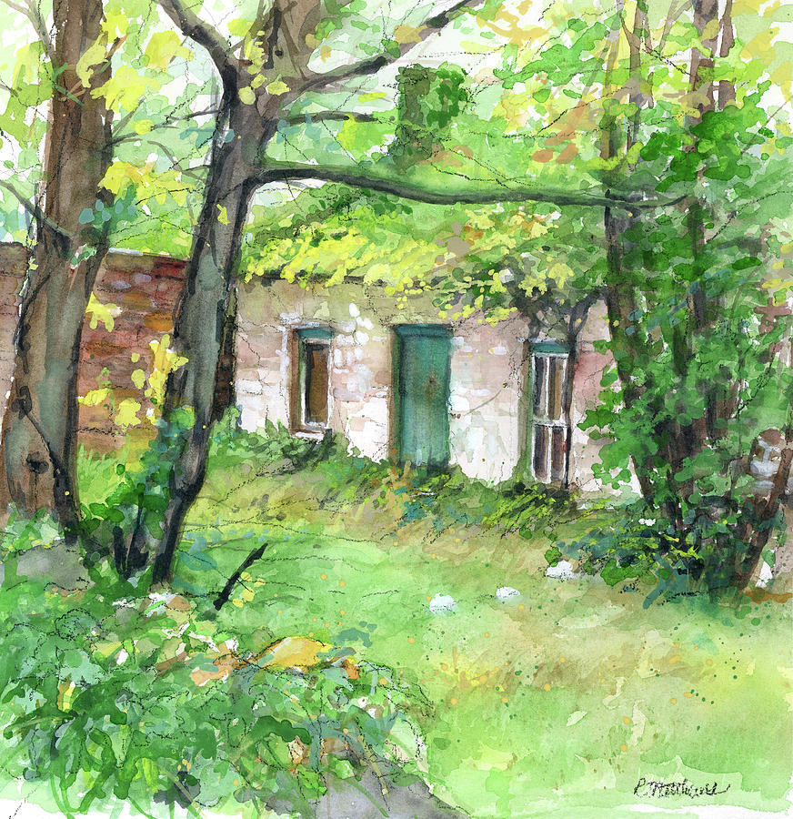 Irish Cottage Painting - The Forge aka The  Lonergan Homestead by Rebecca Matthews