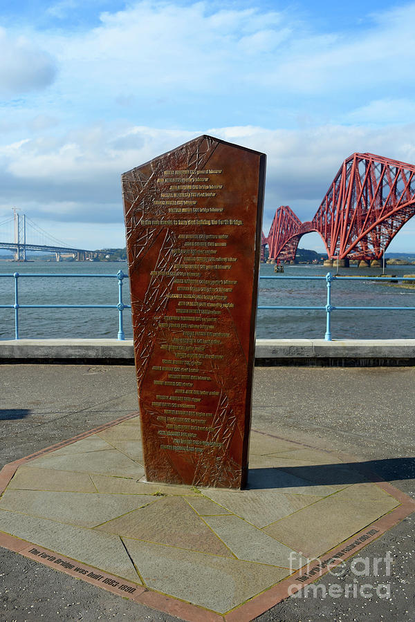 The Forth Rail Bridge Memorial - South Queensferry, Scotland Photograph by Yvonne Johnstone