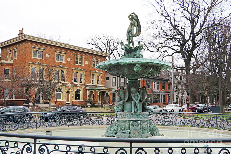 The Fountain at St. James Court in Old Louisville Kentucky 9662 Photograph by Jack Schultz