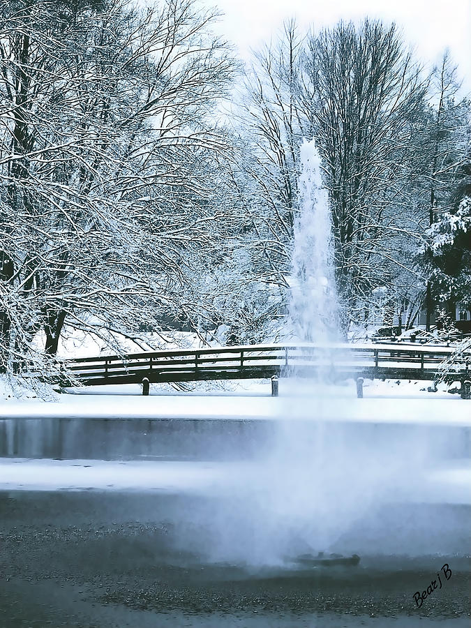 The Fountain In Winter Photograph by Bearj B Photo Art