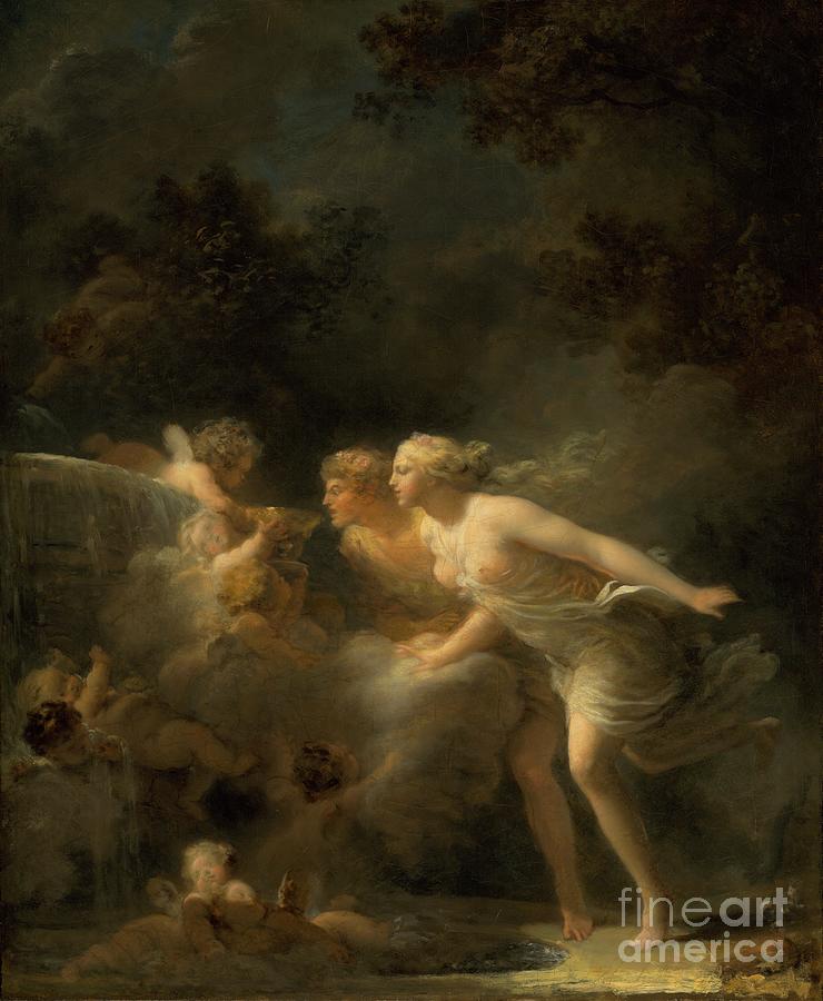 The Fountain of Love 2 Painting by Jean-Honore Fragonard