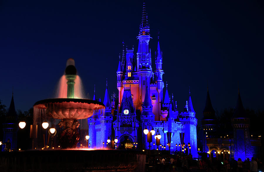The Fountain Of Youth And Cinderellas Castle Photograph