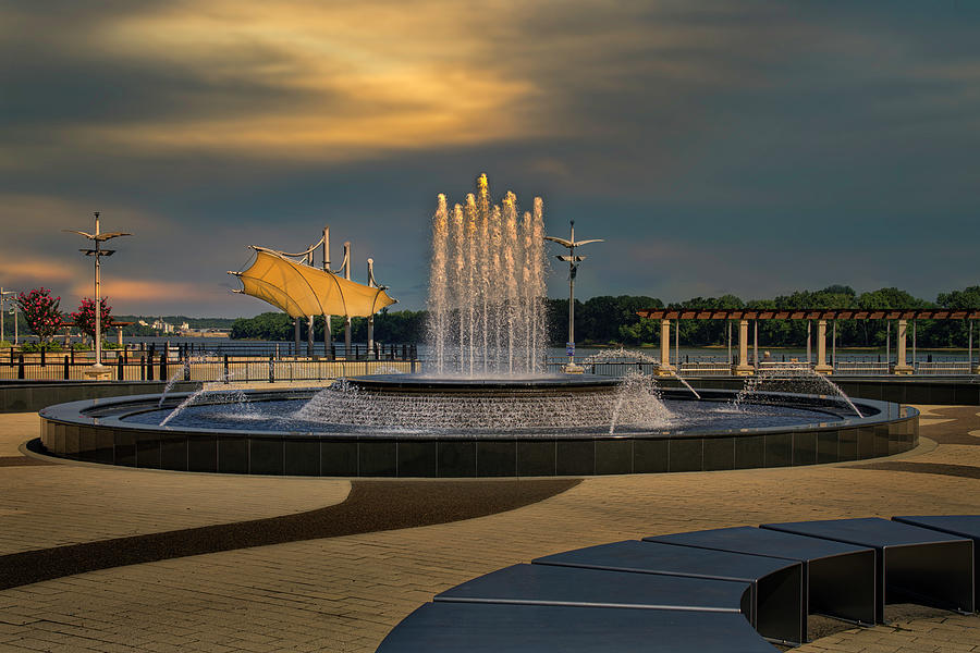 The Fountains in Smothers Park at Dusk Photograph by Wendell Thompson