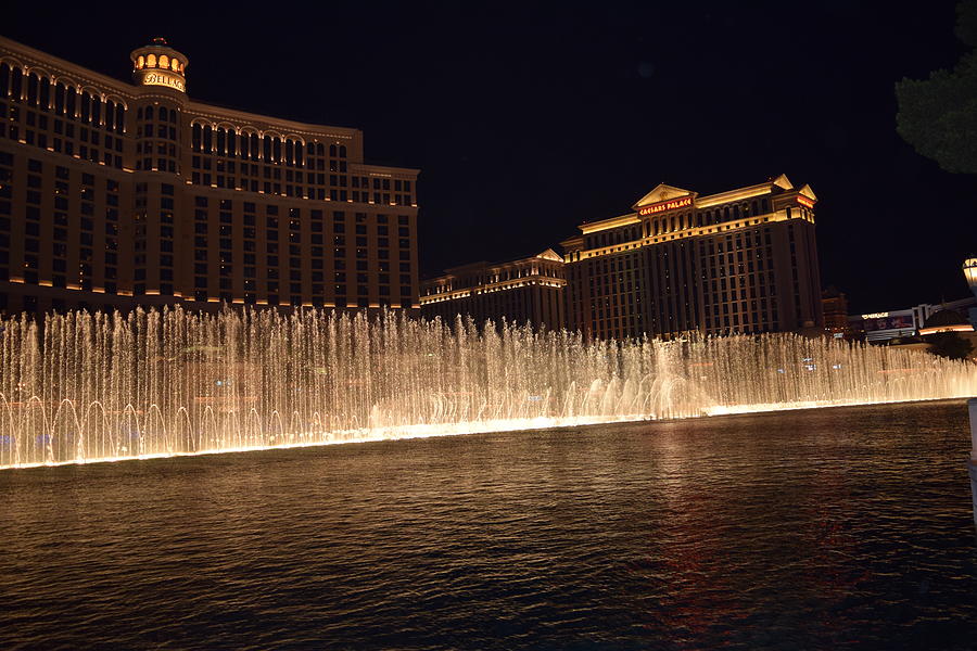 Stunning Fountain show of Bellagio- Vegas, NV Photograph by Bnte Creations