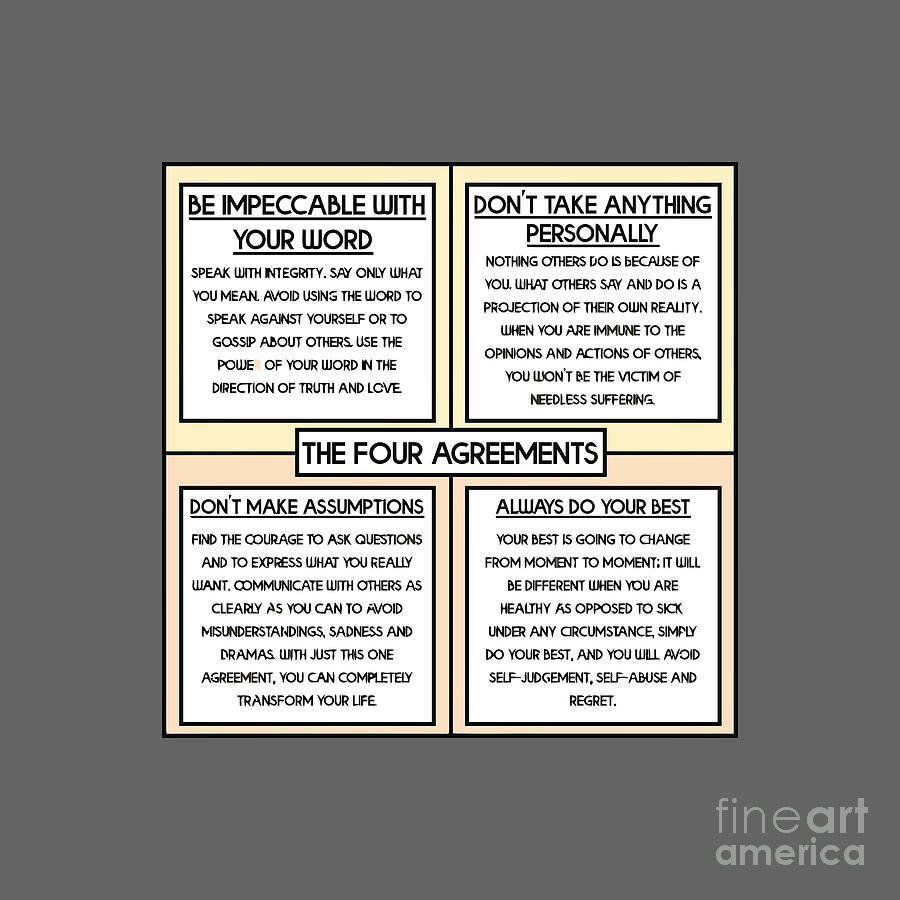 The Four Agreements Drawing by Tantri Suartini - Fine Art America
