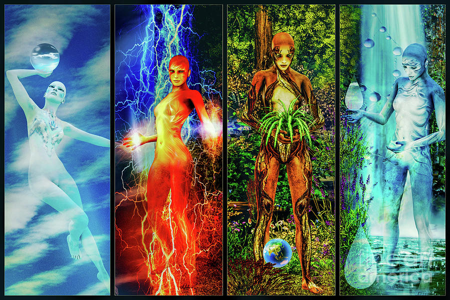 the FOUR elements  ... . Digital Art by Shadowlea Is