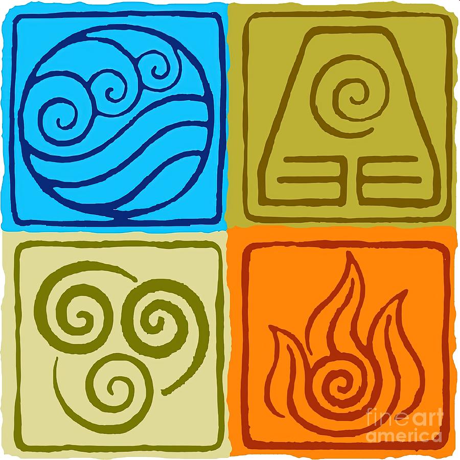 The Four Elements Avatar The Last Airbender Painting by Hall Logan - Pixels