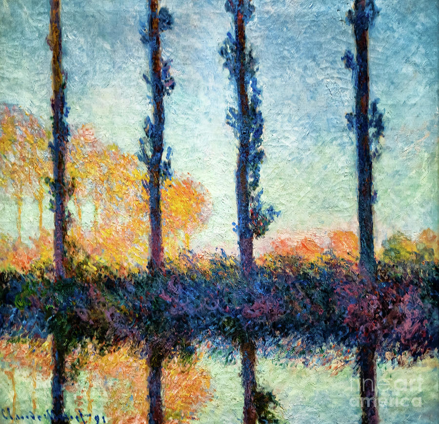 The Four Trees 1891 by Claude Monet Painting by Claude Monet